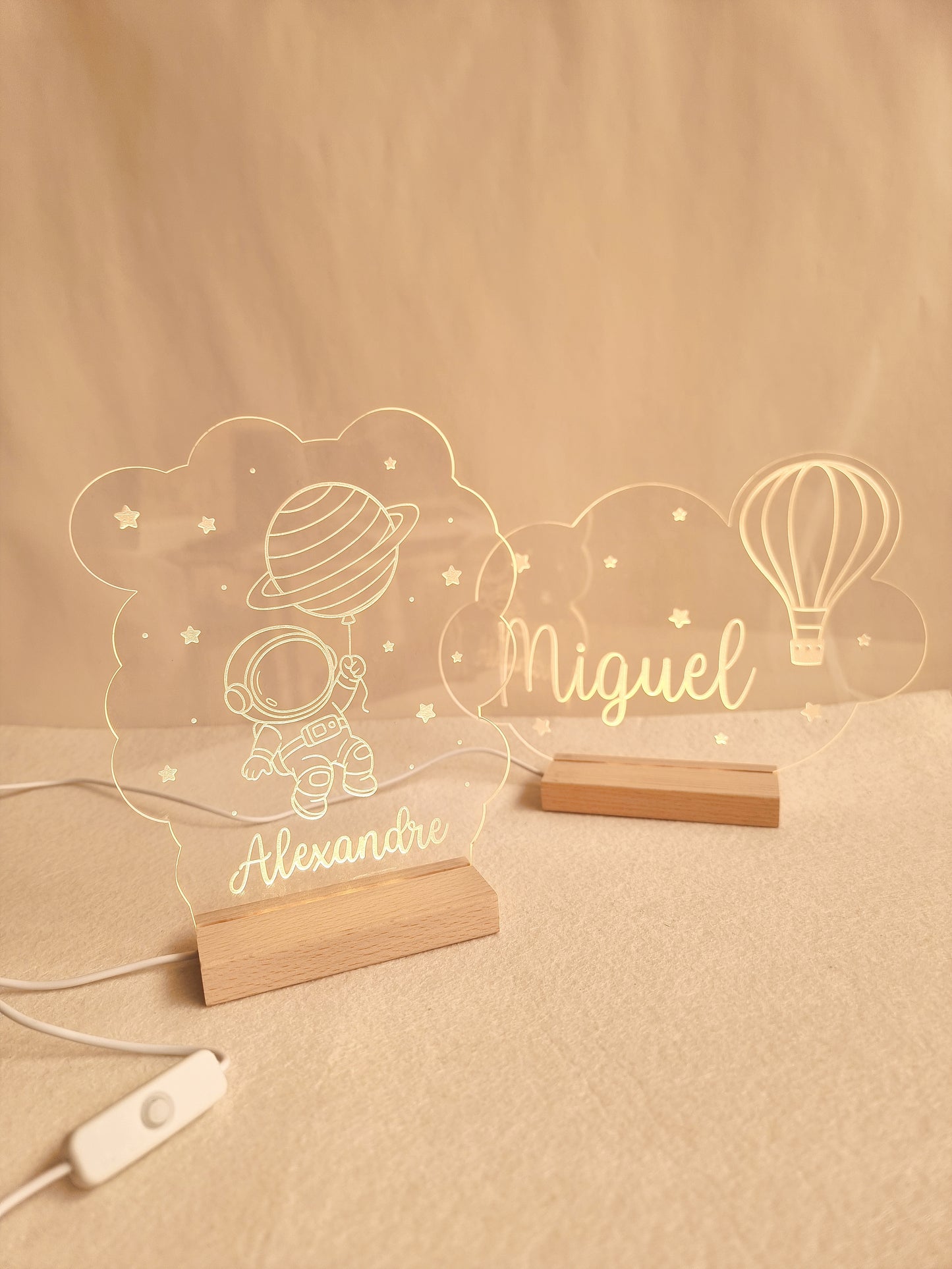 Candeeiro LED Personalizado – Nuvem ou Astronauta