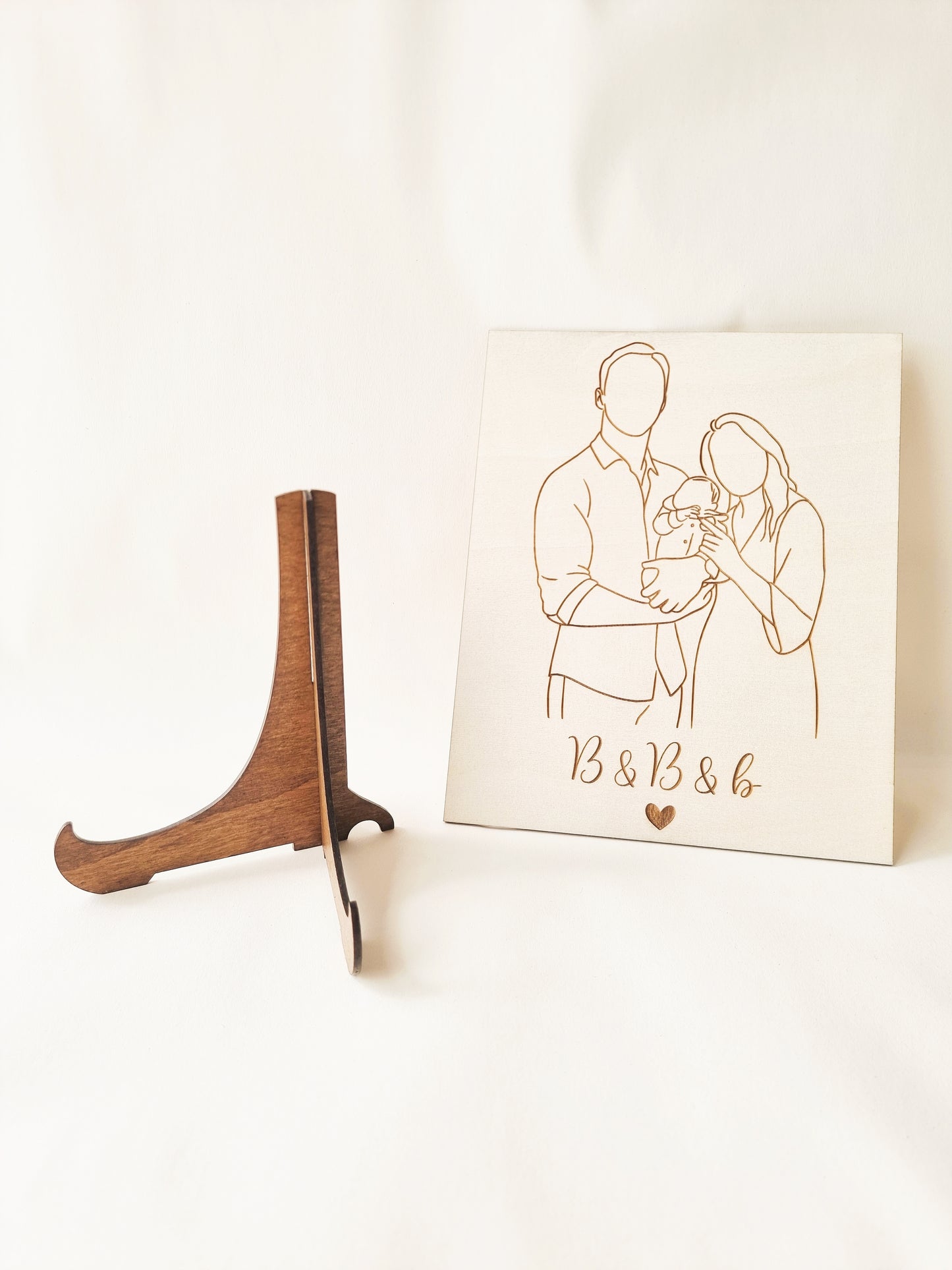 Quadro em Madeira Personalizado com Fotografia em Desenho Linha